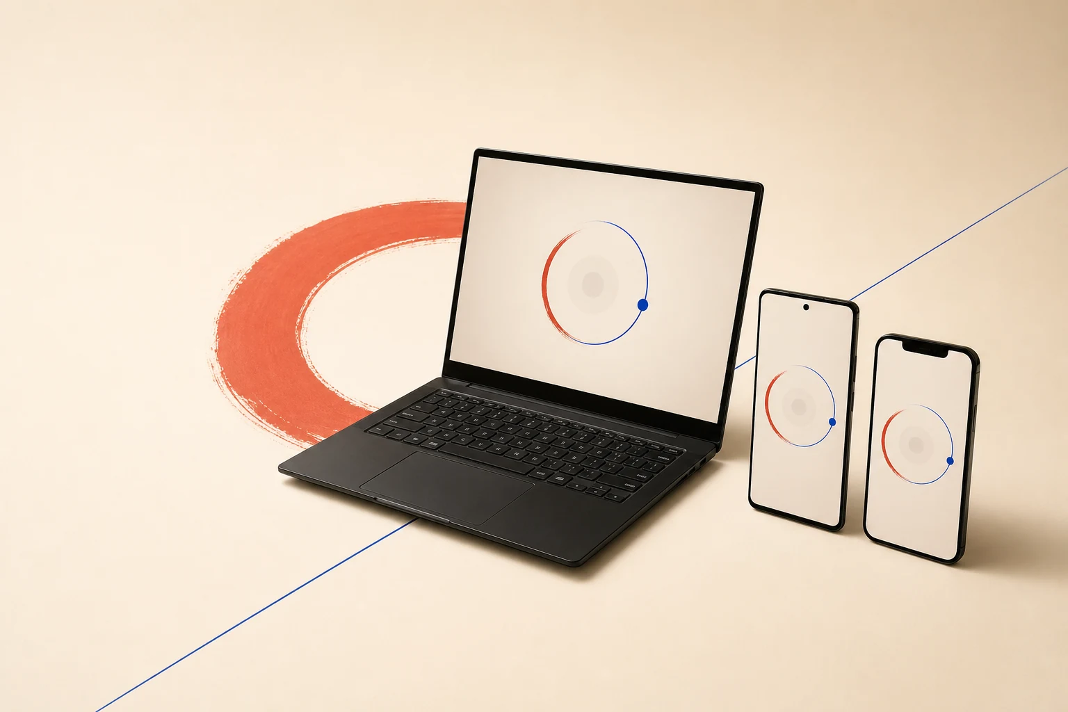 齐点在 Windows、Android 和 iOS 设备上的协同界面